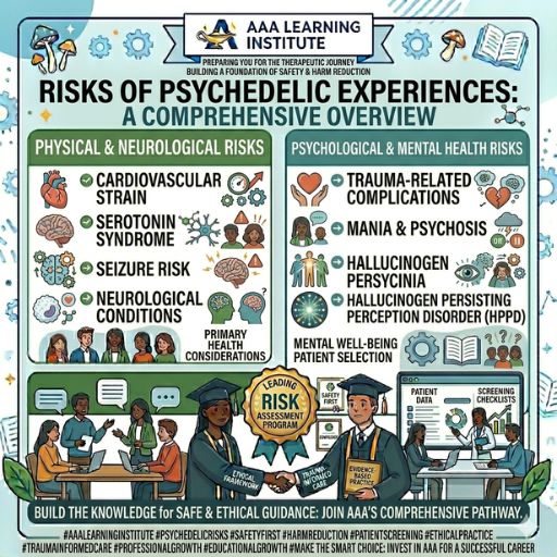 Calm supportive environment emphasizing safety awareness during psychedelic experience