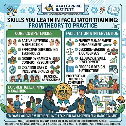 Student practicing communication skills during facilitator training course