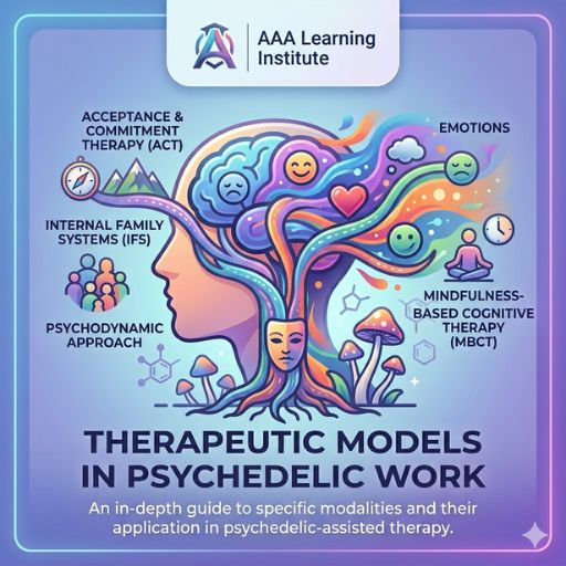 diagram showing psychological therapeutic models discussed in psychedelic research