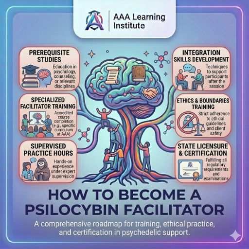 person studying materials related to how to become a psilocybin facilitator